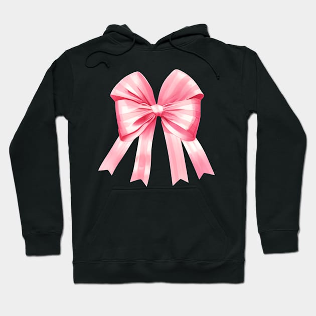 Pink Bow Coquette Aesthetic Y2k Girly Hoodie by Mind Your Tee